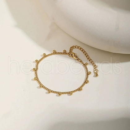 304 Stainless Steel Link & Charm Bracelets for Women BJEW-Z133-03G-1