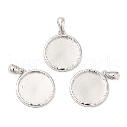 Anti-Tarnish Rhodium Plated 925 Sterling Silver Pendant Cabochon Settings STER-I017-017P-1