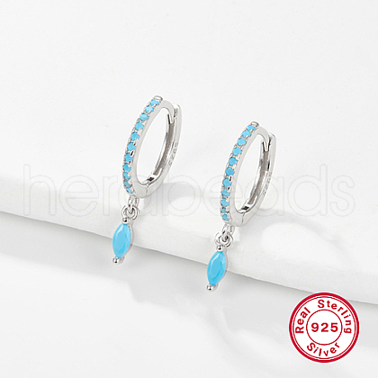 Anti-Tarnish Rhodium Plated 925 Sterling Silver Hoop Earring for Dangle Earrings NC3704-18-1