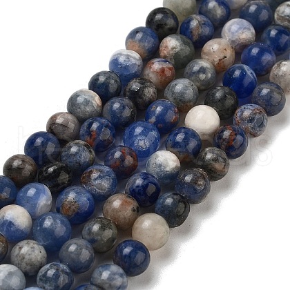 Natural Sodalite Beads Strands GSR6mmC013-1-1