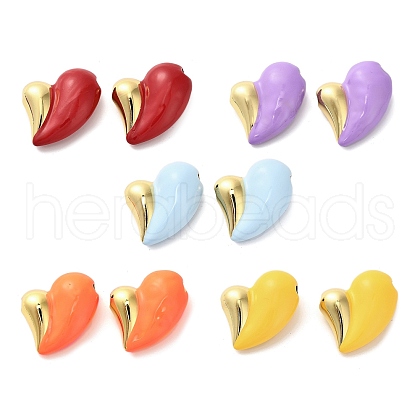Brass Enamel Pendants KK-M324-08C-G-1