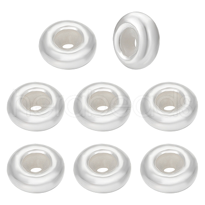 BENECREAT 8Pcs Sterling Silver Beads STER-BC0002-48A-S-1
