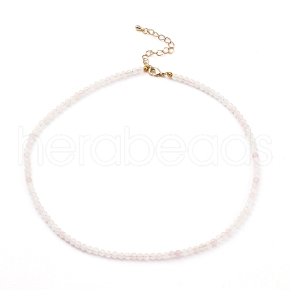 Natural Rose Quartz Beaded Necklaces NJEW-JN03315-02-1