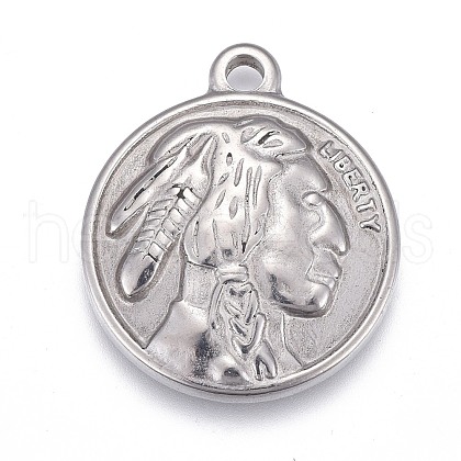 Non-Tarnish 304 Stainless Steel Pendants STAS-F249-16P-1