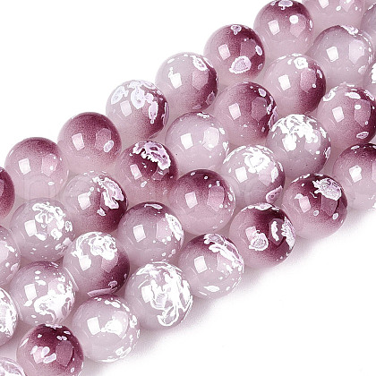 Baking Paint Glass Beads Strands DGLA-N015-10mm-05-1