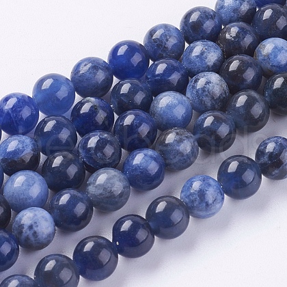 Natural Sodalite Beads Strands G-G448-6mm-25-1