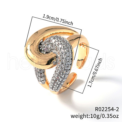 Elegant Double Circle Ring with Sparkling Zirconia RN9488-2-1