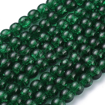 Crackle Glass Beads Strands X-CCG-Q001-8mm-17-1