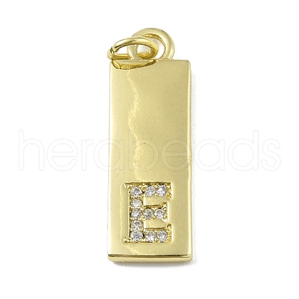 Brass Micro Pave Clear Cubic Zirconia Pendants KK-P266-06G-E-1