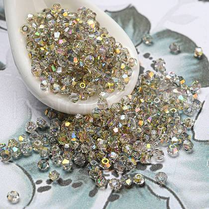 Full Rainbow Plated Transparent Electroplate Glass Beads EGLA-M030-02A-FR01-1