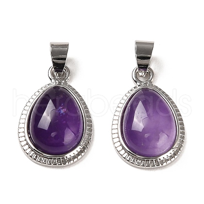 Natural Amethyst Pendants G-M405-05P-01-1