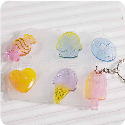 Ice Cream/Cake/Donut Pendant DIY Silicone Mold DIY-K073-09C-1