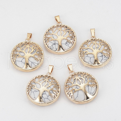 Synthetic Howlite Pendants G-S292-10L-G-1-1