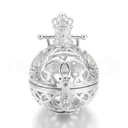 Brass Cage Pendants KK-L143-07P-NR-1