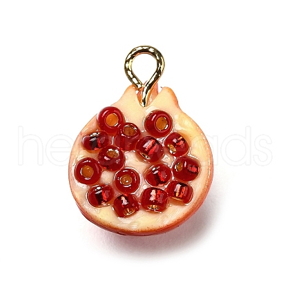 Brass Acrylic Pendants OACR-R006-04G-04-1