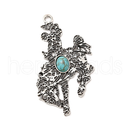 Retro Alloy Big Pendants TIBEP-L020-06AS-1