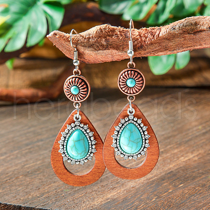 Bohemian Style Alloy Acrylic Dangle Earrings WG0B115-10-1