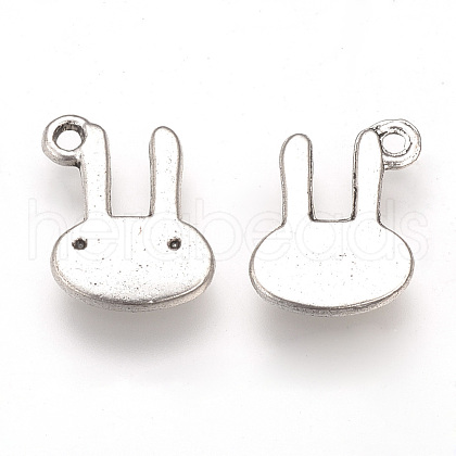 Tibetan Style Alloy Bunny Charms TIBEP-T002-18AS-RS-1