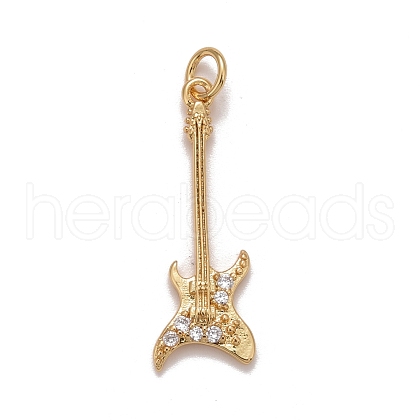 Brass Clear Cubic Zirconia Pendants KK-M229-51G-1