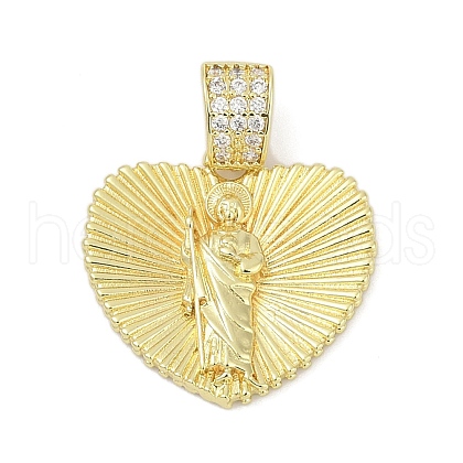 Brass Micro Pave Cubic Zirconia Pendants KK-D317-092G-1