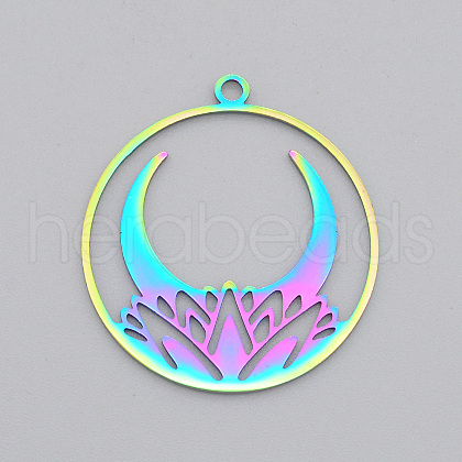 Ion Plating(IP) 201 Stainless Steel Pendants STAS-T056-LA477-1