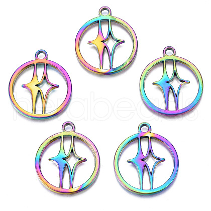 Rainbow Color Alloy Pendants PALLOY-N156-144-NR-1