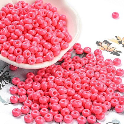 Imitation Jade Glass Seed Beads SEED-Z001-A-B03-1