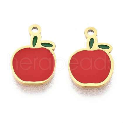 304 Stainless Steel Enamel Charms STAS-T065-52G-01-1