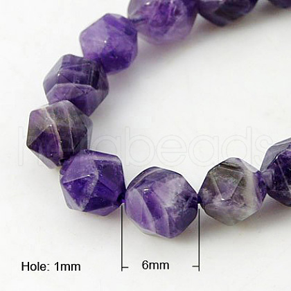 Natural Amethyst Beads Strands X-G-G100-6mm-1-1