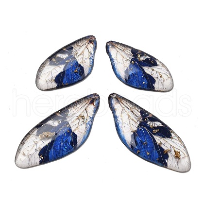 4Pcs Transparent Epoxy Resin Butterfly Wings Pendants RESI-C057-03A-1