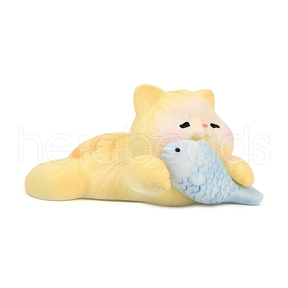 Resin Cat Shape Display Decoration DJEW-F027-02-1