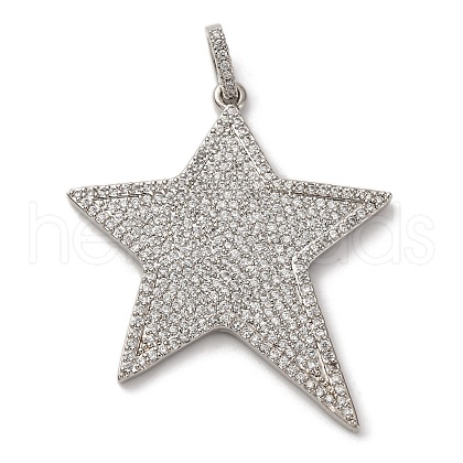 Brass Micro Pave Cubic Zirconia Pendants KK-U076-09P-1