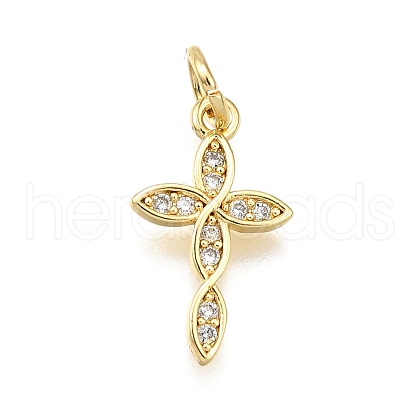 Brass Micro Pave Cubic Zirconia Pendants KK-Z100-41G-03-1
