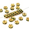 Brass Grade A Rhinestone Spacer Beads RSB028NF-10G-1