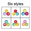 452Pcs 6 Style Transparent Crackle & Frosted Glass Beads CCG-YW0001-07-2