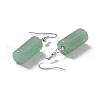 Natural Green Aventurine Cylindrical Dangle Earrings EJEW-D188-01P-08-3