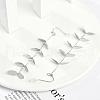 304 Stainless Steel Leaf Stud Earrings for Women EJEW-R008-02P-2