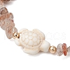 2Pcs Adjustable Natural Black Gold Rutilated Quartz Chip Beads Braided Bead Bracelets BJEW-JB11914-4