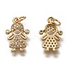 Brass Micro Pave Clear Cubic Zirconia Pendants ZIRC-B002-58G-1