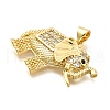 Brass Micro Pave Cubic Zirconia Pendants KK-C087-23G-2