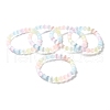 Dyed Natural Selenite Round Beaded Stretch Bracelets for Women BJEW-G731-01B-4