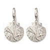 Rack Plating Shell Shape Brass Hoop Earrings EJEW-H016-43P-1