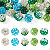 20Pcs 5 Colors Polymer Clay Pave Rhinestone Beads CLAY-TA0001-33-10