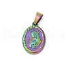 Ion Plating(IP) 201 Stainless Steel Pendants STAS-O111-05M-1