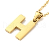 Ion Plating(IP) Initial Letter 304 Stainless Steel Pendant Necklaces NJEW-M199-01G-H-2