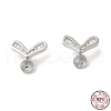 Rhodium Plated 925 Sterling Silver Stud Earring Findings STER-M114-22P-1