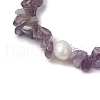 Natural Amethyst Chips Stretch Bracelets for Women BJEW-JB11343-05-3