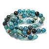 Dyed Natural Agate Faceted Round Beads Strands G-E320E-8mm-15-4