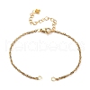 2Pcs 2 Colors 304 Stainless Steel Singapore Chain Bracelet Making AJEW-JB01332-4
