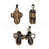 Brass Prayer Box Pendants KK-MSMC001-1-4